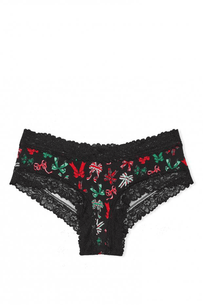 Трусики БАВОВНЯНІ БРАЗИЛІАНИ РУБЧИК BLACK CHRISTMAS Victoria`s