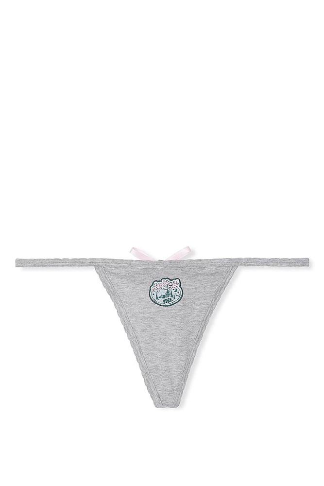 Трусики БАВОВНЯНІ СТРІНГИ GREY POM Victoria`s Secret