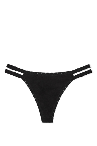 Трусики БАВОВНЯНІ СТРІНГИ РУБЧИК BLACK