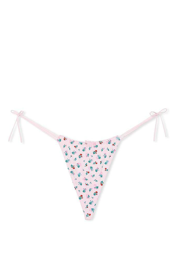 Трусики БАВОВНЯНІ СТРІНГИ РУБЧИК PINK FLORAL Victoria`s Secret