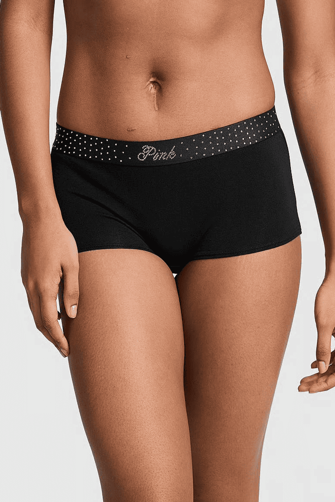 Трусики БАВОВНЯНІ ШОРТИКИ BLACK EMBL Victoria`s Secret