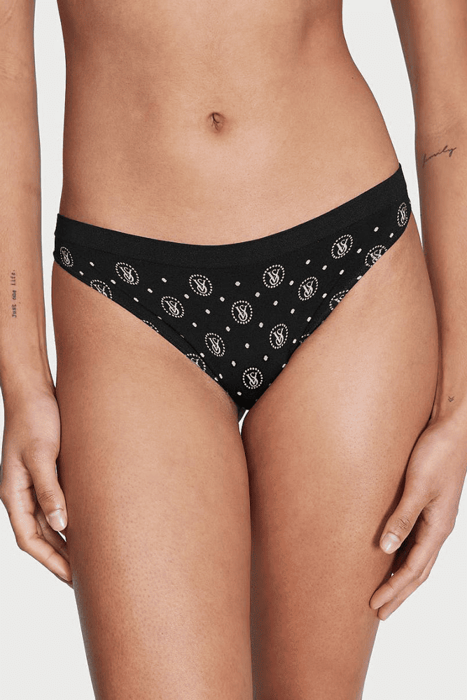 Трусики БЕЗШОВНІ СТРІНГИ BLACK LOGO SEAMLESS Victoria`s Secret