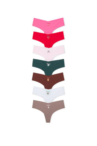 Трусики БЕЗШОВНІ СТРІНГИ CHRISTMAS 7-PACK Victoria`s Secret