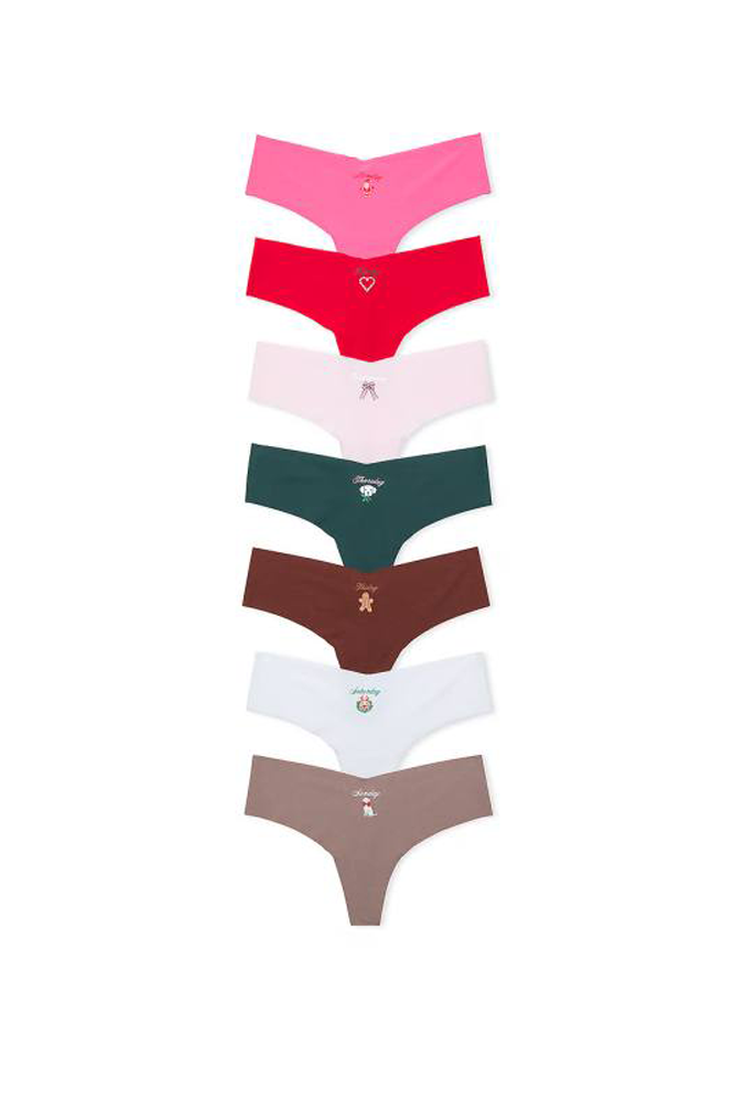 Трусики БЕЗШОВНІ СТРІНГИ CHRISTMAS 7-PACK Victoria`s Secret