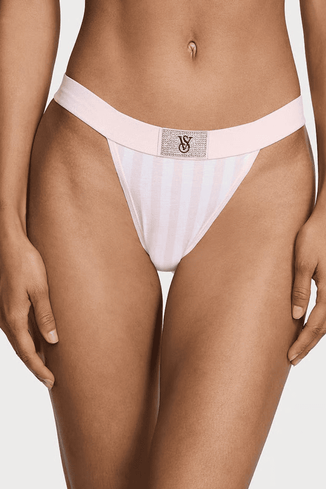 Трусики З РЕЗИНКОЮ БРАЗИЛІАНИ PINK STRIPE EMBL Victoria`s Secret