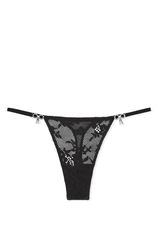 Трусики ЗІ СТРАЗАМИ V-THONG BLACK BOW Victoria`s Secret