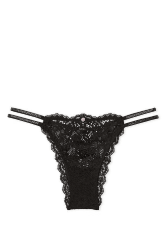 Трусики ЗІ СТРАЗАМИ БРАЗИЛІАНИ МЕРЕЖИВО ANGELS BLACK Victoria`s Secret