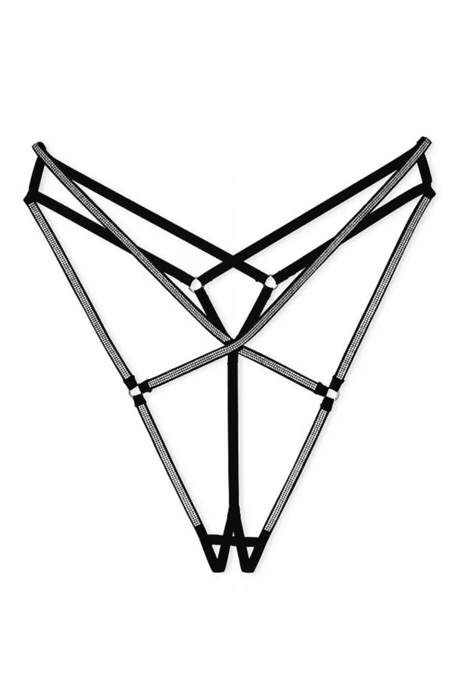 Трусики ЗІ СТРАЗАМИ З ДОСТУПОМ BLACK STRAPPY Victoria`s Secret