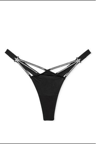 Трусики ЗІ СТРАЗАМИ СТРІНГИ BLACK STAR Victoria`s Secret