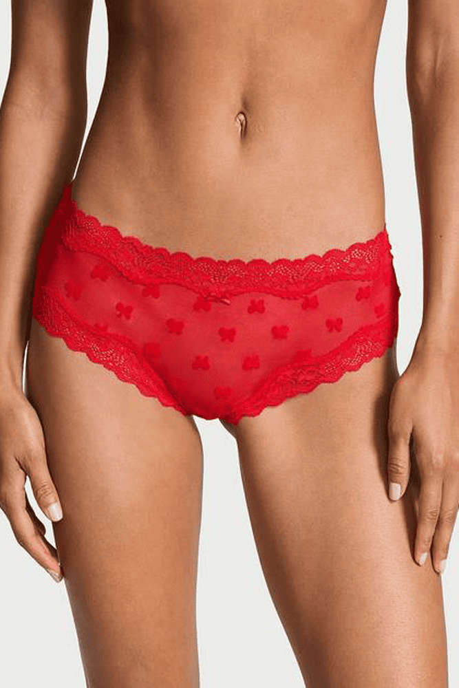 Трусики МЕРЕЖИВНІ ЛЮКС БРАЗИЛІАНИ BOW RED Victoria`s Secret