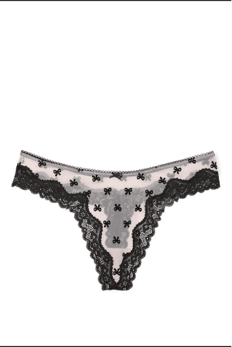 Трусики МЕРЕЖИВНІ ЛЮКС СТРІНГИ BOW BLACK Victoria`s Secret