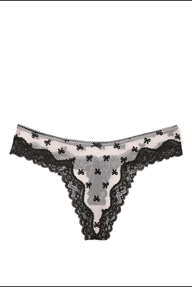 Трусики МЕРЕЖИВНІ ЛЮКС СТРІНГИ BOW BLACK Victoria`s Secret