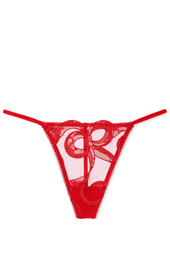 Трусики МЕРЕЖИВНІ ЛЮКС СТРІНГИ RED EMBR BOW Victoria`s