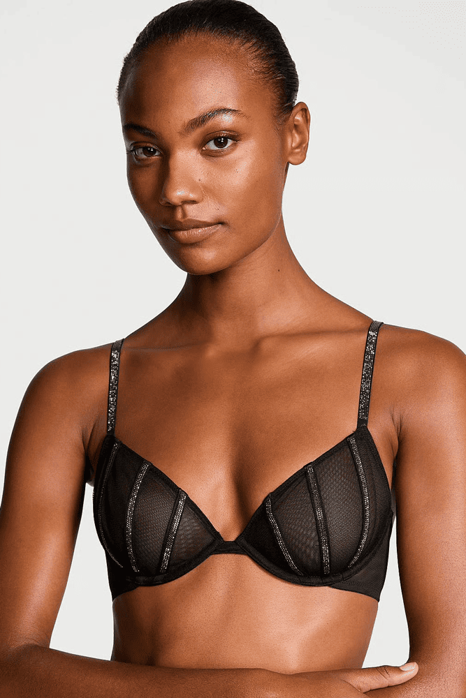 БЮСТГАЛЬТЕР ЗІ СТРАЗАМИ БЕЗ ПУШ-АП DARK BLACK LINES Victoria`s Secret