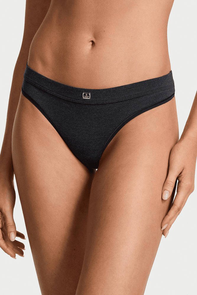 Трусики БАВОВНЯНІ СТРІНГИ GREY EMBL Victoria`s Secret