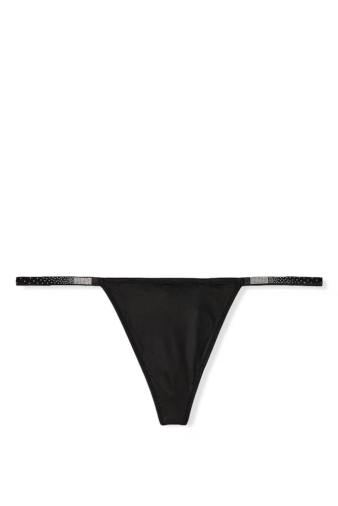 Трусики ЗІ СТРАЗАМИ V-THONG BLACK VS OMBRE Victoria`s Secret