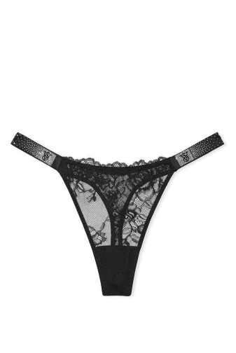 Трусики ЗІ СТРАЗАМИ СТРІНГИ МЕРЕЖИВО BLACK VS OMBRE Victoria`s Secret