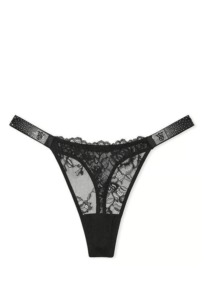 Трусики ЗІ СТРАЗАМИ СТРІНГИ МЕРЕЖИВО BLACK VS OMBRE Victoria`s Secret