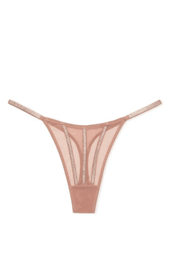 Трусики ЗІ СТРАЗАМИ СТРІНГИ МЕРЕЖИВО CARAMEL