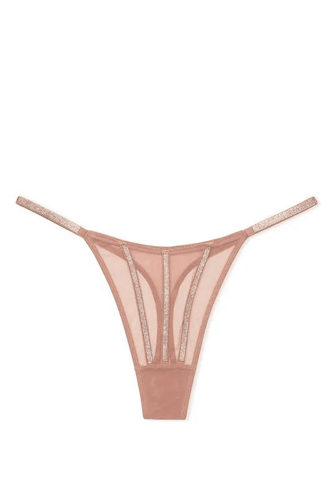 Трусики ЗІ СТРАЗАМИ СТРІНГИ МЕРЕЖИВО CARAMEL