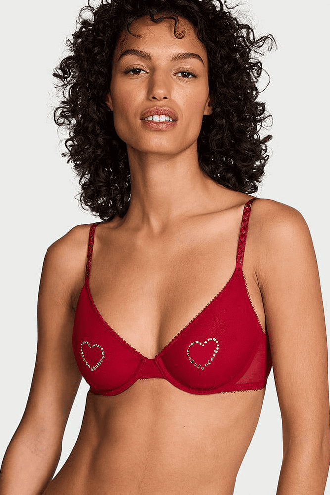 БЮСТГАЛЬТЕР ЗІ СТРАЗАМИ БЕЗ ПУШ-АП RED HEARTS Victoria`s Secret