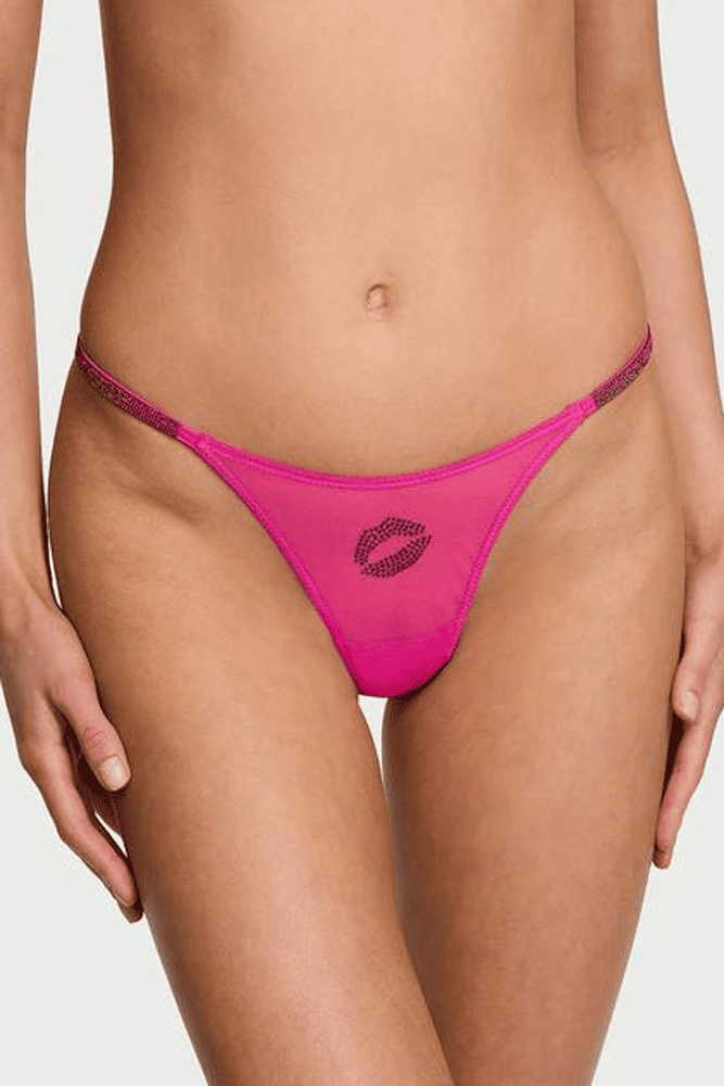 Трусики ЗІ СТРАЗАМИ СТРІНГИ PINK LIPS Victoria`s Secret