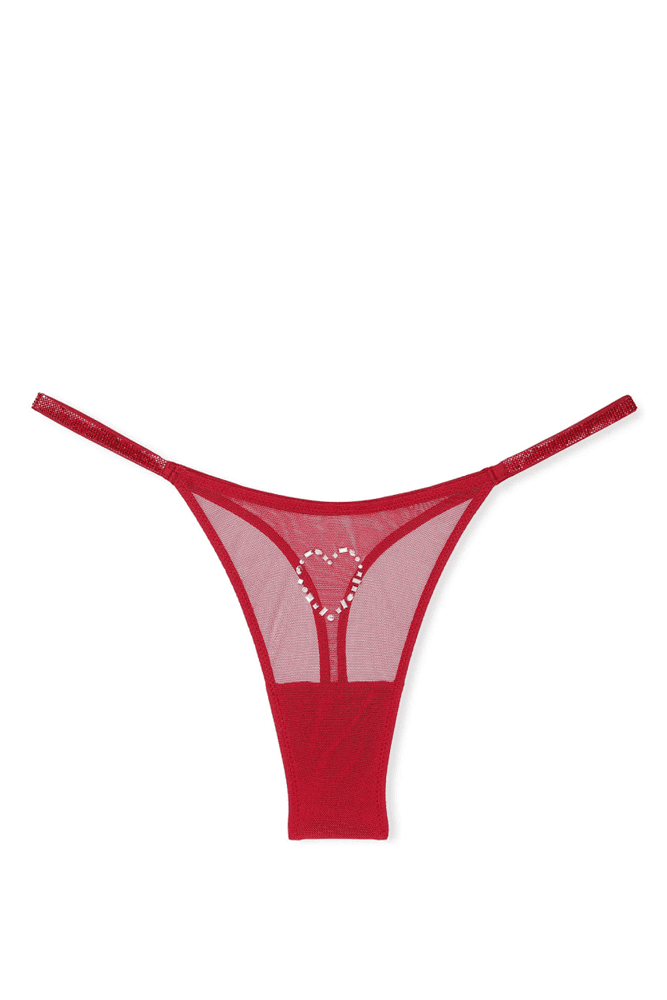 Трусики ЗІ СТРАЗАМИ СТРІНГИ RED HEARTS Victoria`s Secret