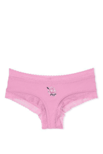 Трусики БАВОВНЯНІ БРАЗИЛІАНИ РУБЧИК PINK ROSE Victoria`s Secret