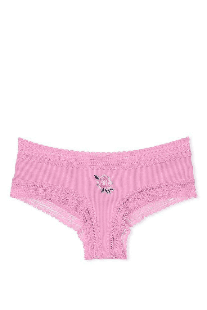Трусики БАВОВНЯНІ БРАЗИЛІАНИ РУБЧИК PINK ROSE Victoria`s Secret