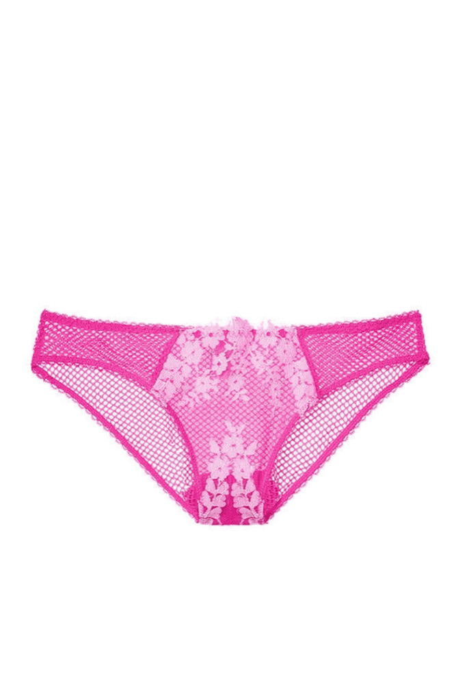 Трусики МЕРЕЖИВНІ ЛЮКС БРАЗИЛІАНИ HOT PINK FLORAL EMBR Victoria`s Secret