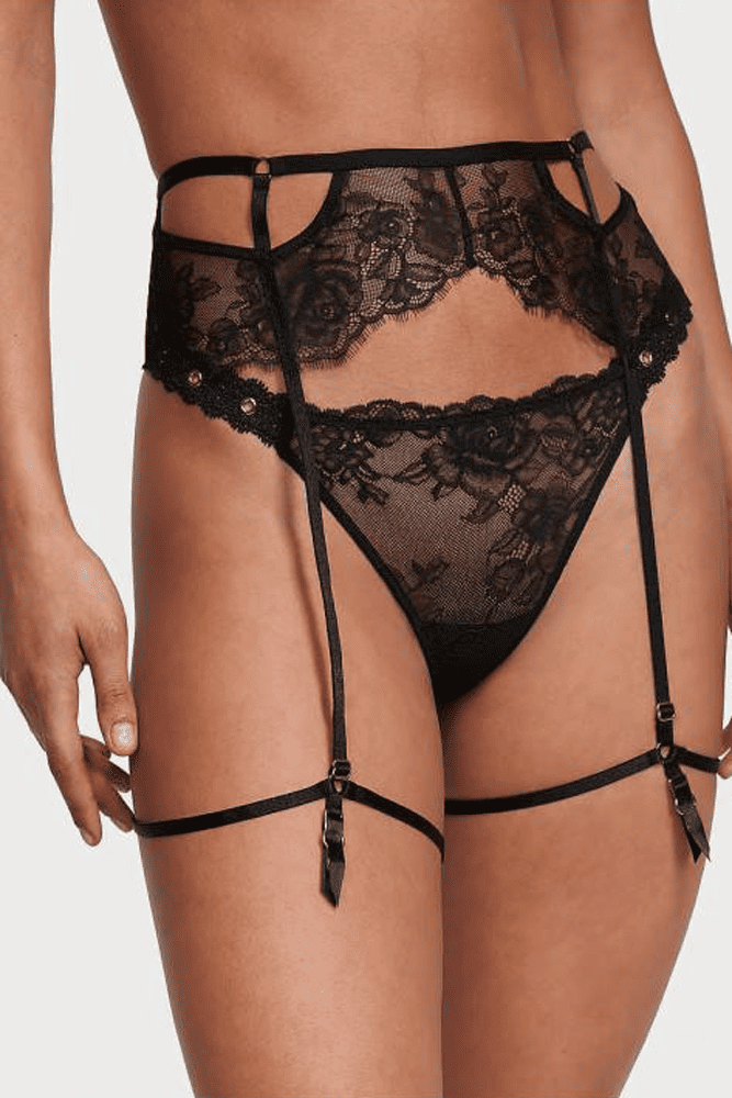 Пояс МЕРЕЖИВО BLACK FLORAL GARTER Victoria`s Secret