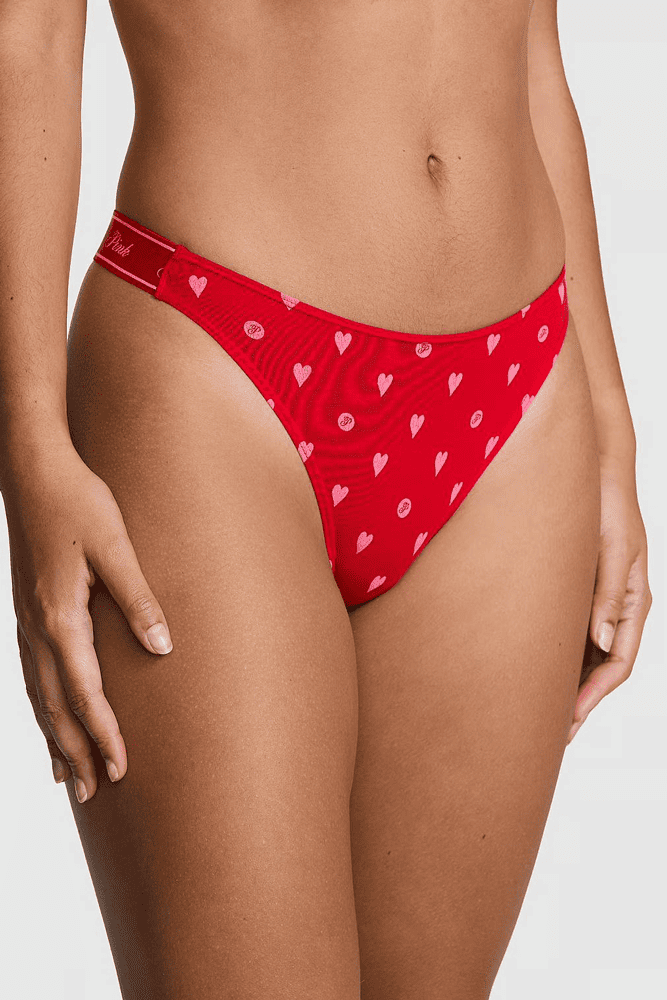 Трусики З РЕЗИНКОЮ СТРІНГИ RED HEARTS PINK Victoria`s