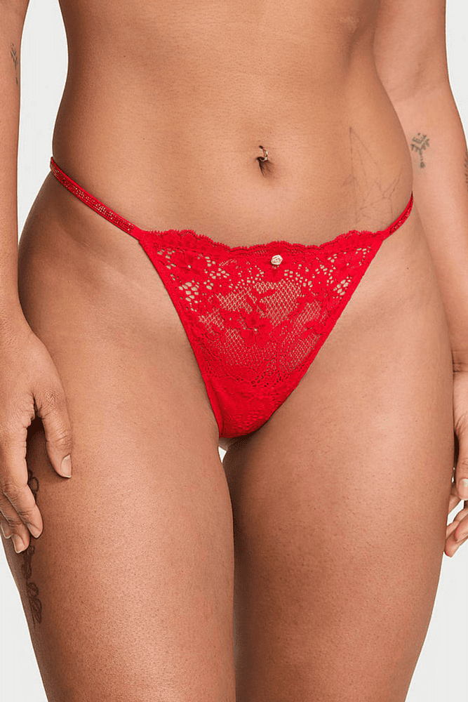 Трусики ЗІ СТРАЗАМИ V-THONG RED DREAM ANGELS Victoria`s Secret