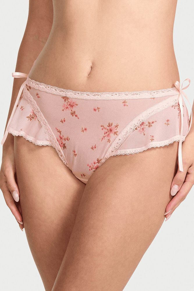 Трусики МЕРЕЖИВНІ ЛЮКС СТРІНГИ PEACH FLORAL BOW Victoria`s