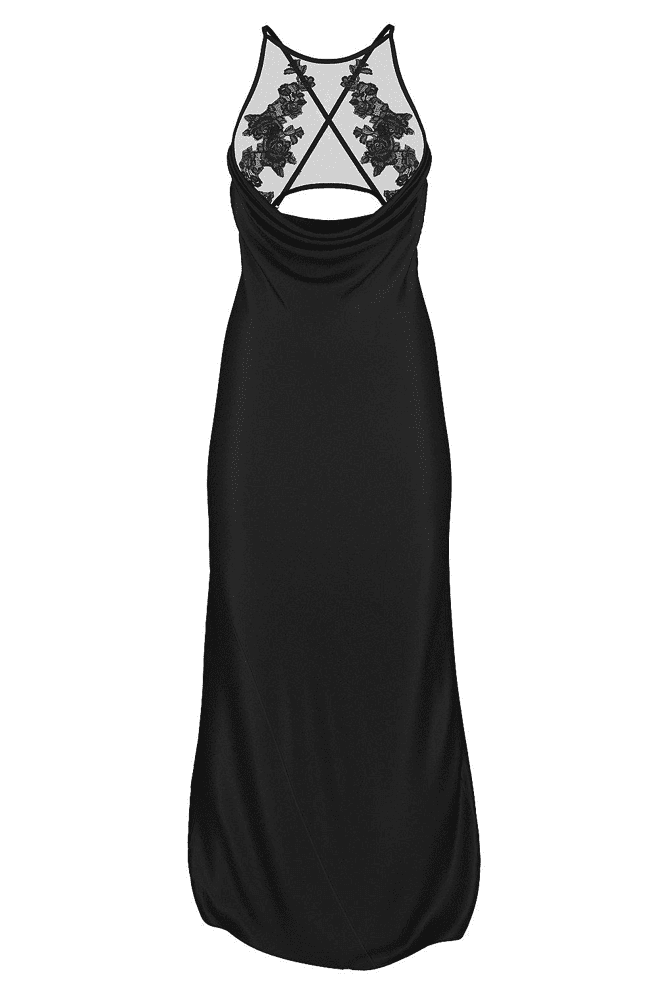 Пеньюар BLACK EMBR ROSE LONG Victoria`s Secret