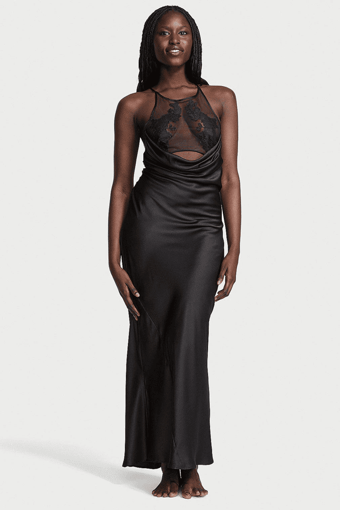 Пеньюар BLACK EMBR ROSE LONG Victoria`s Secret