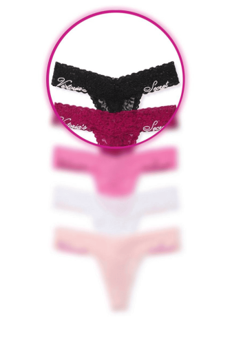 Трусики МЕРЕЖИВНІ СТРІНГИ BLACK VS LOGO Victoria`s Secret