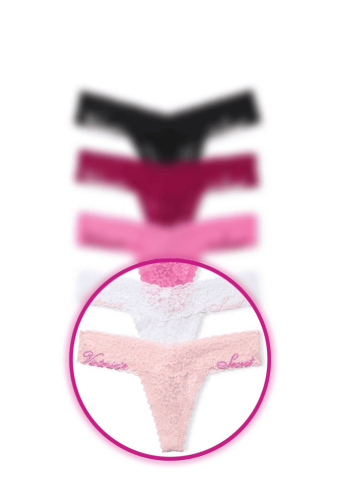 Трусики МЕРЕЖИВНІ СТРІНГИ BABY PINK VS LOGO Victoria`s Secret