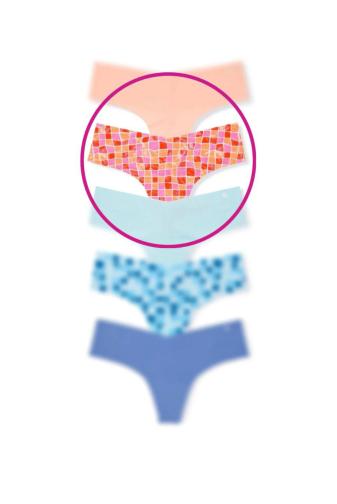 Трусики БЕЗШОВНІ СТРІНГИ MULTI CORAL PLAID Victoria`s Secret