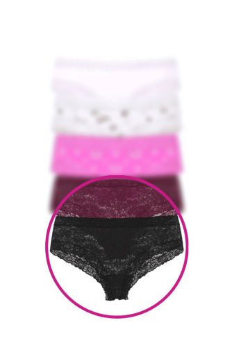 Трусики МЕРЕЖИВНІ БРАЗИЛІАНИ BLACK LACE PINK Victoria`s Secret