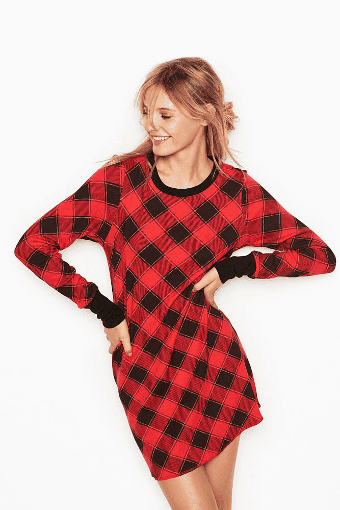 НІЧНА СОРОЧКА ТЕРМО RED PLAID Victoria`s Secret