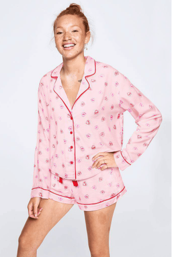 ПІЖАМА БАВОВНА ДОВГА PINK HEARTS TOP Victoria`s Secret
