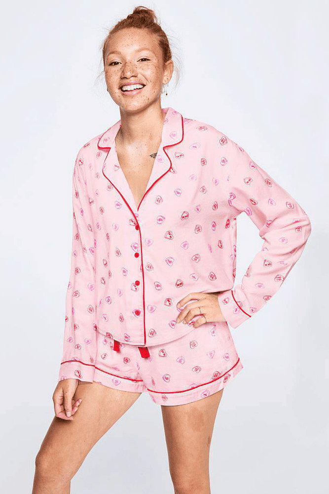 ПІЖАМА БАВОВНА ДОВГА PINK HEARTS TOP Victoria`s Secret