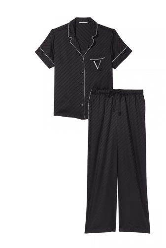 ПІЖАМА САТИН ДОВГА BLACK VS Victoria`s