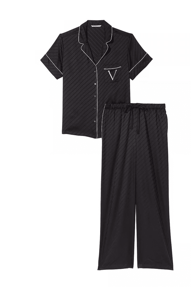 ПІЖАМА САТИН ДОВГА BLACK VS Victoria`s