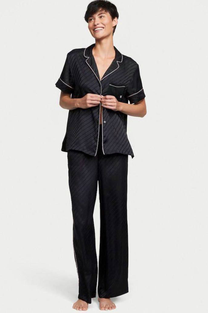 ПІЖАМА САТИН ДОВГА BLACK VS Victoria`s