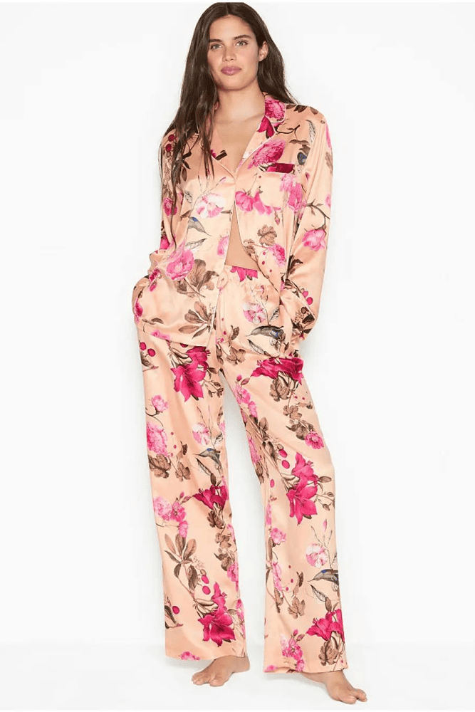 ПІЖАМА САТИН ДОВГА PEACH FLOWERS Victoria`s Secret