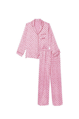 ПІЖАМА САТИН ДОВГА PINK RED HEARTS Victoria`s Secret