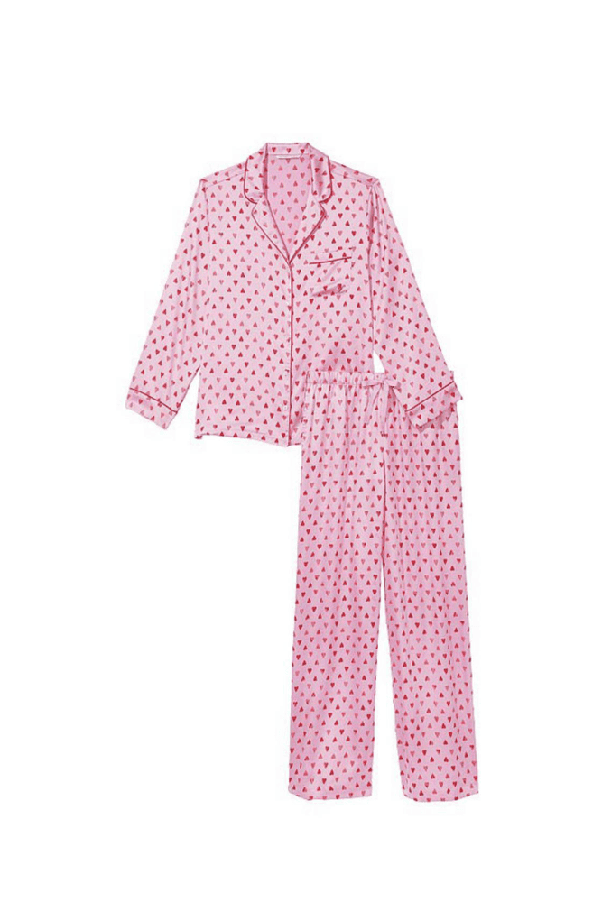 ПІЖАМА САТИН ДОВГА PINK RED HEARTS Victoria`s Secret