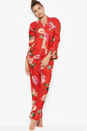 ПІЖАМА САТИН ДОВГА RED PEONY Victoria`s Secret